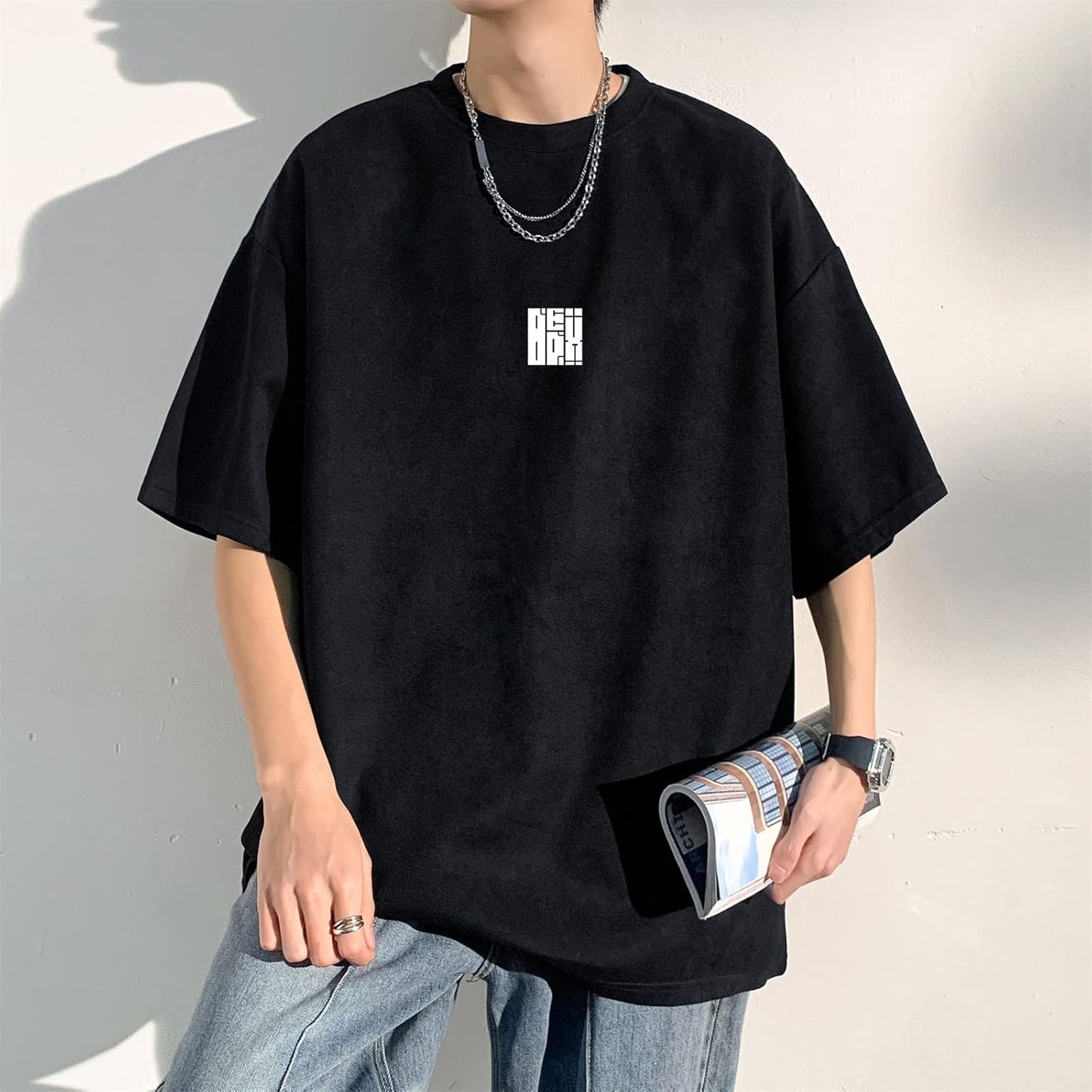 Men T Shirt Streetwear Harajuku Tops Short Sleeve Crewneck T-Shirt